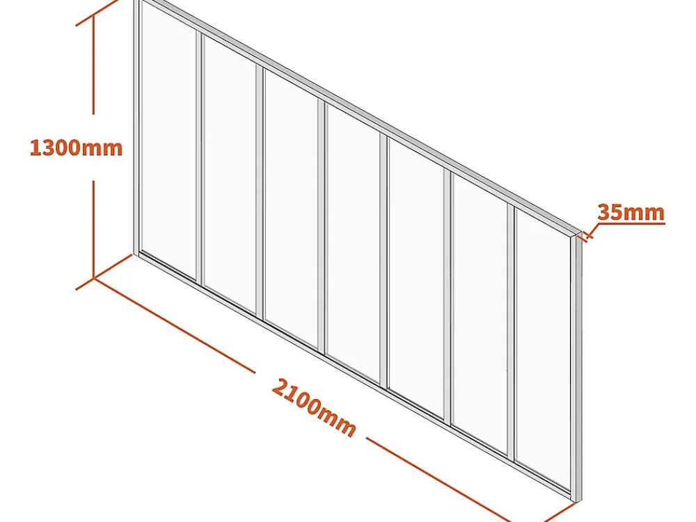 Vente-unique Verrière atelier en aluminium thermolaqué - 210x130 cm - Blanc - BAYVIEW- Verrière
