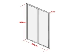 Vente-unique Verrière<Verrière atelier en aluminium thermolaqué - 60x105 cm - Naturel clair - BAYVIEW