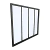 Vente-unique Verrière atelier en aluminium thermolaqué - 120x105 cm - Noir - BAYVIEW- Verrière