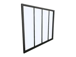 Vente-unique Verrière atelier en aluminium thermolaqué - 120x105 cm - Noir - BAYVIEW- Verrière