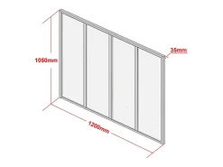 Vente-unique Verrière atelier en aluminium thermolaqué - 120x105 cm - Noir - BAYVIEW- Verrière