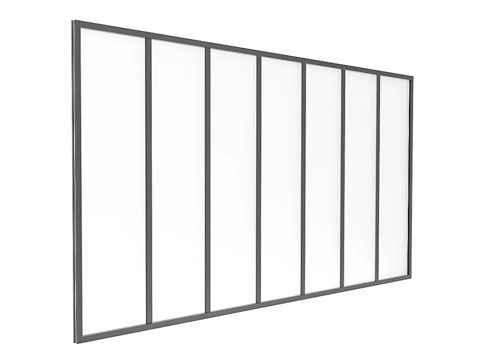 Vente-unique Verrière<Verrière atelier en aluminium thermolaqué et verre dépoli - 210x105 cm - Noir - BAYVIEW