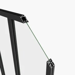 AICA Sanitaire Verrière atelier en aluminium thermolaqué et 4mm verre trempé - L.93 x H.108 cm - Noir - Luminosité Maximale- Verrière