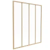 Vente-unique Verrière atelier en aluminium thermolaqué - 120x130 cm - Naturel clair - BAYVIEW- Verrière