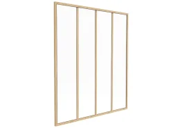 Vente-unique Verrière atelier en aluminium thermolaqué - 120x130 cm - Naturel clair - BAYVIEW- Verrière