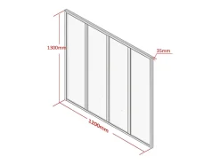 Vente-unique Verrière atelier en aluminium thermolaqué - 120x130 cm - Naturel clair - BAYVIEW- Verrière