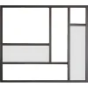 Vente-unique Verrière<Verrière atelier en aluminium thermolaqué avec miroirs 150x130 cm - Noir - ELEXIA