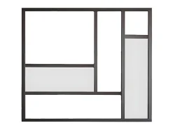 Vente-unique Verrière<Verrière atelier en aluminium thermolaqué avec miroirs 150x130 cm - Noir - ELEXIA