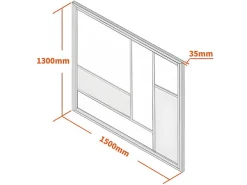 Vente-unique Verrière<Verrière atelier en aluminium thermolaqué avec miroirs 150x130 cm - Noir - ELEXIA