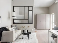Vente-unique Verrière<Verrière atelier en aluminium thermolaqué avec miroirs 150x130 cm - Noir - ELEXIA