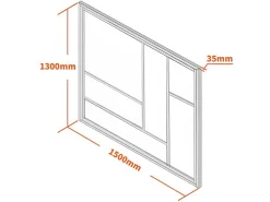 Vente-unique Verrière<Verrière atelier en aluminium thermolaqué 150x130 cm - Noir - ARTENA