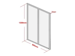 Vente-unique Verrière<Verrière atelier en aluminium thermolaqué - 60x130 cm - Naturel clair - BAYVIEW