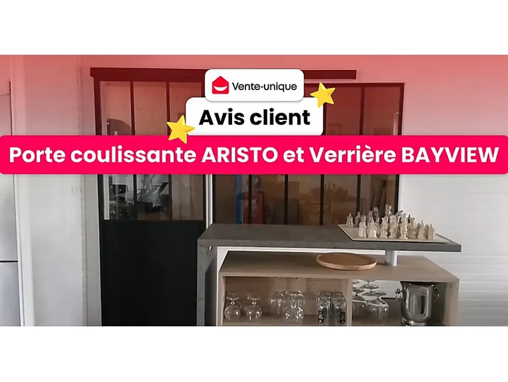 Vente-unique Verrière<Verrière atelier en aluminium thermolaqué - 60x130 cm - Naturel clair - BAYVIEW