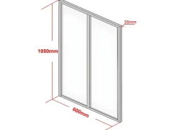 Vente-unique Verrière atelier en aluminium thermolaqué - 60x105 cm - Blanc - BAYVIEW- Verrière
