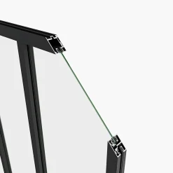 AICA Sanitaire Verrière Atelier en aluminium noir mat - 153x108cm - Noir -5 Vitrages Clairs- Verrière
