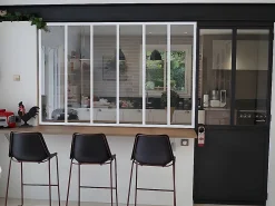 Vente-unique Verrière atelier en aluminium thermolaqué - 180x130 cm - Blanc - BAYVIEW- Verrière