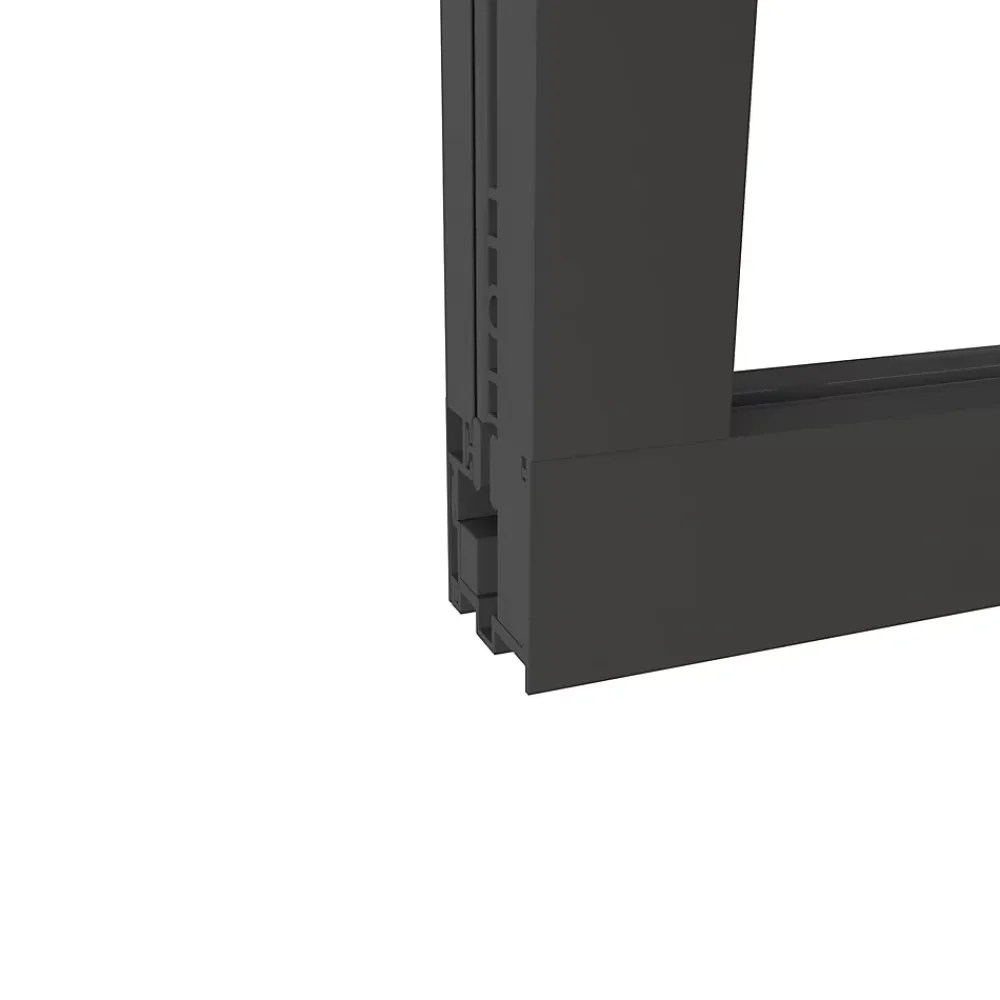 AICA Sanitaire Verrière atelier en aluminium thermolaqué et 4mm verre trempé - L.153 x H.108 cm - Noir - Luminosité Maximale- Verrière