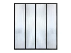 Vente-unique Verrière<Verrière atelier en aluminium thermolaqué et verre trempé texturé 120x105 cm - Noir - VIETRA