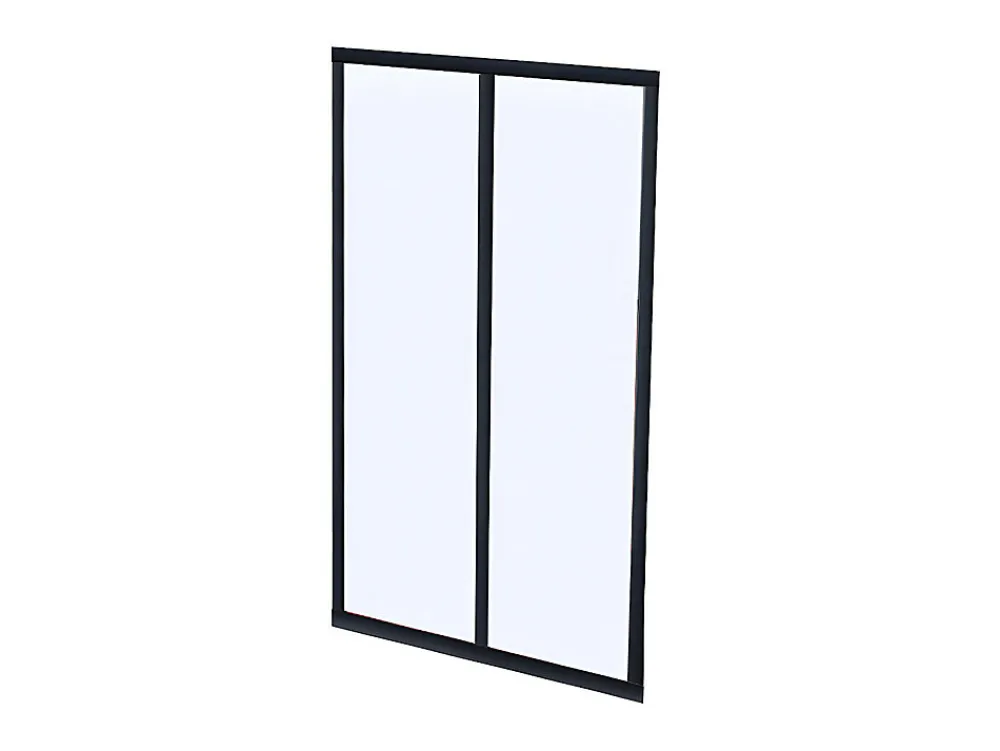 Vente-unique Verrière atelier en aluminium thermolaqué - 60x105 cm - Noir - BAYVIEW- Verrière