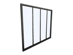 Vente-unique Verrière<Verrière atelier en aluminium thermolaqué - 120x130 cm - Noir - BAYVIEW