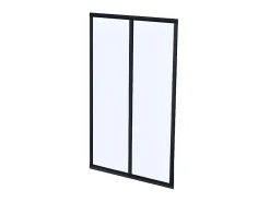Vente-unique Verrière atelier en aluminium thermolaqué - 60x130 cm - Noir - BAYVIEW- Verrière