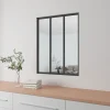 AICA Sanitaire Verrière<Verrière Atelier fixe - L.93 x H.108cm - aluminium noir mat - 3 carreaux, vitrage trempé 4mm