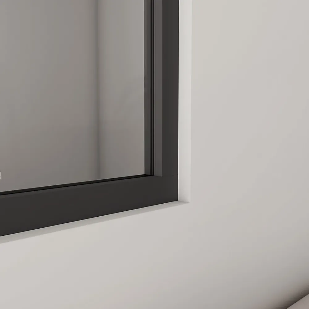 AICA Sanitaire Verrière Atelier Fixe en Alu Noir L.153 x H.108 cm - 4mm Verre trempé - Luminosité Maximale et Sécurité- Verrière