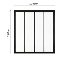 Schulte Verrière atelier - H.130xl.123 - 4 vitrages - transparent - cadre et profilés noir mat- Verrière