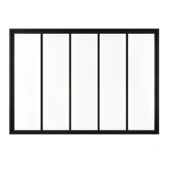 Schulte Verrière atelier - H.108xl.153- 5 vitrages -transparent -cadre et profilés noir mat- Verrière