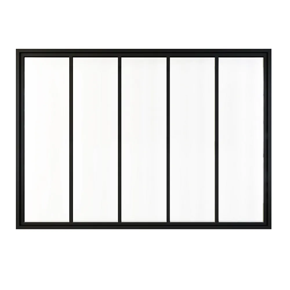 Schulte Verrière atelier - H.108xl.153- 5 vitrages -transparent -cadre et profilés noir mat- Verrière