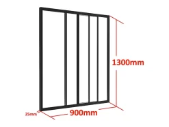 Vente-unique Verrière coulissante en aluminium thermolaqué noir 90 x 130 cm - RAVENA- Verrière