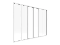 Vente-unique Verrière coulissante en aluminium thermolaqué blanc 180x130 cm - RAVENA- Verrière