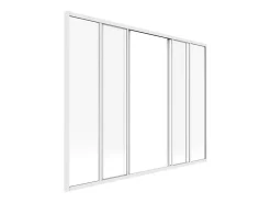 Vente-unique Verrière coulissante en aluminium thermolaqué blanc 180x130 cm - RAVENA- Verrière