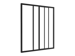 Vente-unique Verrière<Verrière coulissante en aluminium thermolaqué noir 90 x105 cm - RAVENA