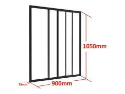 Vente-unique Verrière<Verrière coulissante en aluminium thermolaqué noir 90 x105 cm - RAVENA