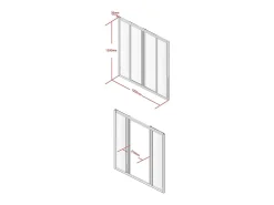 Vente-unique Verrière coulissante en aluminium thermolaqué naturel clair 120x130 cm - RAVENA- Verrière