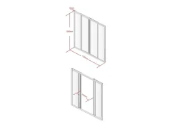 Vente-unique Verrière coulissante en aluminium thermolaqué naturel clair 120x130 cm - RAVENA- Verrière