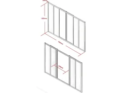 Vente-unique Verrière coulissante en aluminium thermolaqué noir 180x105 cm - RAVENA- Verrière
