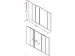 Vente-unique Verrière<Verrière coulissante en aluminium thermolaqué noir 180x130 cm - RAVENA