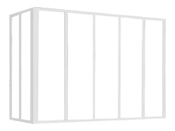 Vente-unique Verrière<Verrière d'angle atelier en aluminium thermolaqué - L150 x L60 x H105 cm - Blanc - BAYVIEW