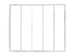 Vente-unique Verrière<Verrière d'angle atelier en aluminium thermolaqué - L150 x L60 x H105 cm - Blanc - BAYVIEW