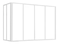 Vente-unique Verrière<Verrière d'angle atelier en aluminium thermolaqué - L120 x L60 x H105 cm - Blanc - BAYVIEW