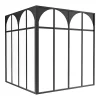 Vente-unique Verrière d'angle d'atelier art déco en aluminium thermolaqué - L120 x L120 x H130 - Noir - ARCADEA- Verrière