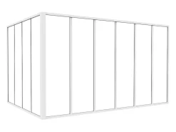 Vente-unique Verrière d'angle d'atelier en aluminium thermolaqué - L180 x L120 x H105 - Blanc - BAYVIEW- Verrière