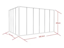 Vente-unique Verrière d'angle d'atelier en aluminium thermolaqué - L180 x L120 x H105 - Blanc - BAYVIEW- Verrière