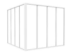Vente-unique Verrière<Verrière d'angle d'atelier en aluminium thermolaqué - L120 x L120 x H105 - Blanc - BAYVIEW