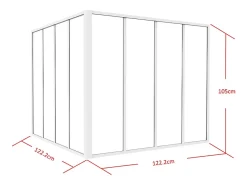 Vente-unique Verrière<Verrière d'angle d'atelier en aluminium thermolaqué - L120 x L120 x H105 - Blanc - BAYVIEW