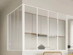 Vente-unique Verrière<Verrière d'angle d'atelier en aluminium thermolaqué - L120 x L120 x H105 - Blanc - BAYVIEW