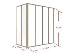 Vente-unique Verrière d'angle d'atelier en aluminium thermolaqué - L120 x L60 x H130 - Naturel clair - BAYVIEW- Verrière
