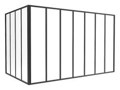 Vente-unique Verrière<Verrière d'angle d'atelier en aluminium thermolaqué - L210 x L120 x H130 - Noir - BAYVIEW